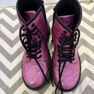 Dr. Martens Glittery Pink Kids Boots Size 2